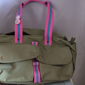 Ralph Lauren Green and Pink Baby Bag